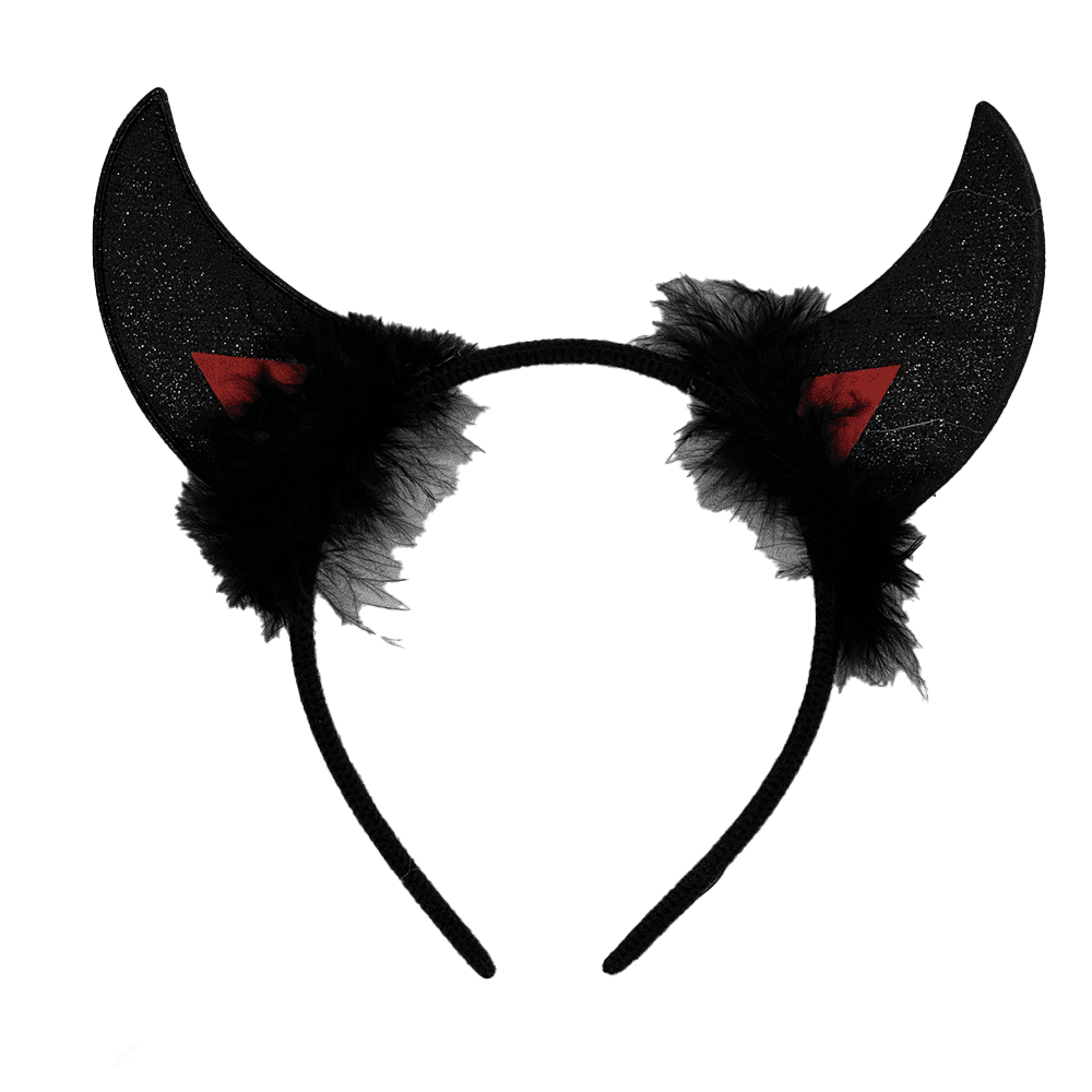 Στεκα Διαβολινα Μαυρη Με Φτερα Και Glitter